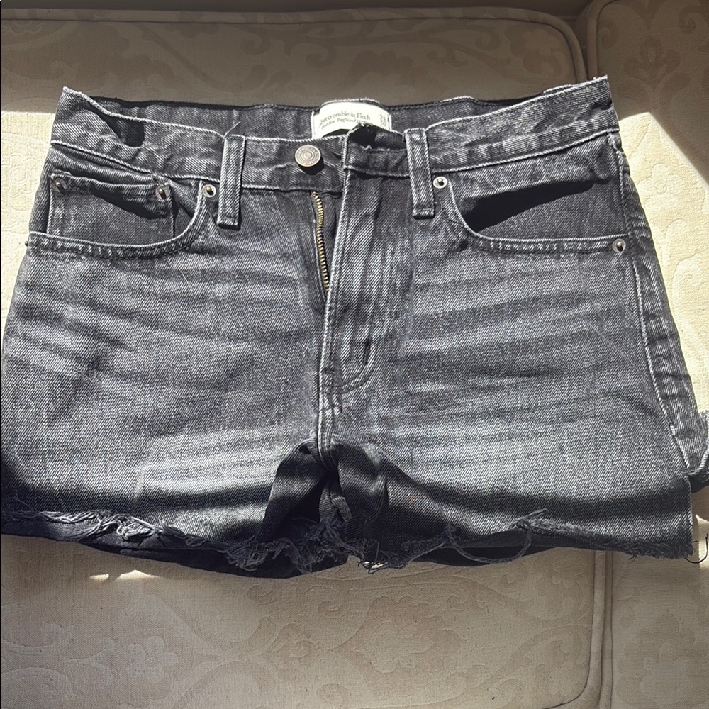 Black Denim Abercrombie and Fitch Cutoff Shorts